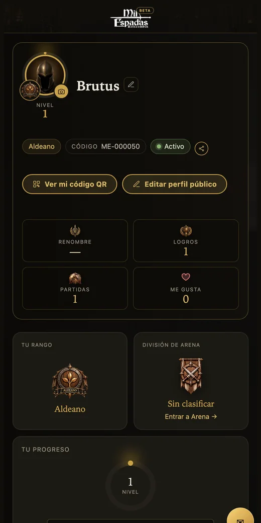 Perfil de guerrero en la plataforma de Mil Espadas
